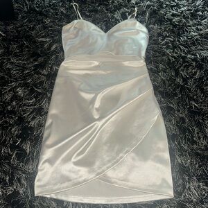 Windsor Shimmering White Satin Gown